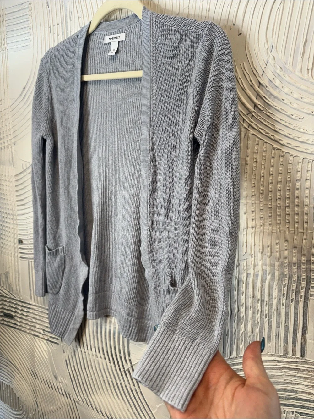 Nine West Light Blue Open-Front Women's Cardigan Sweater